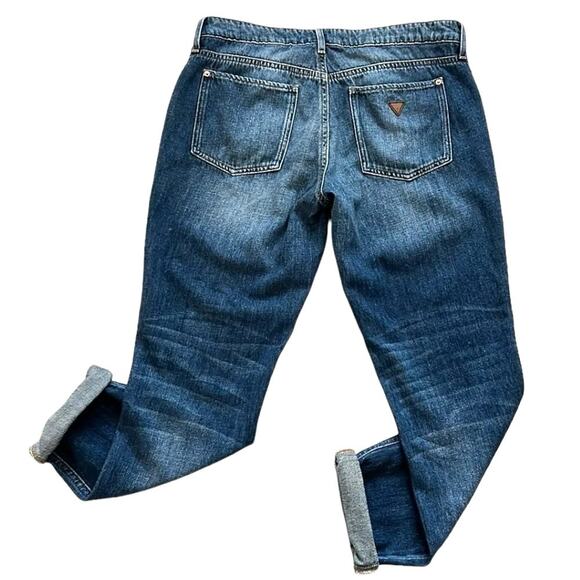 Guess Tomboy Jeans Womens 27 Button Front Ankle Cropped Boho Casual Cotton - Picture 5 of 12